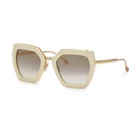 Philipp Plein Mujer Philipp Plein SPP097S PLEIN QUEEN 9ZQG Gafas de sol Metal Marfil Marrón Geométrico Normal Sombreado