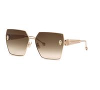 Philipp Plein Mujer SPP122S PLEIN QUEEN 0F47 Gafas de sol Metal Oro Marrón Geométrico Normal Sombreado
