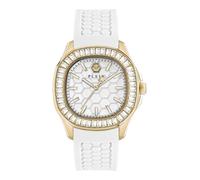 Philipp Plein $PECTRE Lady - Reloj analógico de Cuarzo para Mujer (Silicona), Blanco, Correa