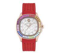 Philipp Plein $PECTRE Lady - Reloj analógico de Cuarzo para Mujer (Silicona), Rojo, Correa