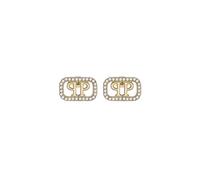 Philipp Plein Pendientes de mujer de acero inoxidable IP oro PLEIN LETTERING, Estándar, Acero inoxidable