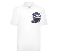 Philipp Plein - Pique Polo Shirt SS Racing - Tops - Hombre - Blanco - S -