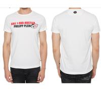 Philipp Plein Platinium Cut CALL HUSTLER Camiseta De Cuello Redondo Top M