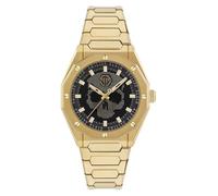 Philipp Plein Plein Deluxe - Reloj analógico de cuarzo para hombre, acero inoxidable, dorado y negro.
