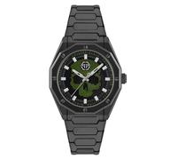 Philipp Plein Plein Deluxe - Reloj analógico de cuarzo para hombre, acero inoxidable, Negro
