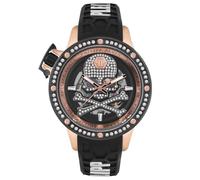 Philipp Plein Plein Rich - Reloj automático de Silicona para Hombre, Oro Rosa/Blanco/Blanco - Pwuaa0223, Correa