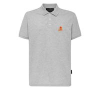Philipp Plein- Polo de Corte Entallado SS Skull- Tops- Hombre- Gris- S- Polo de Corte Entallado SS Skull