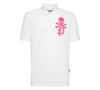 Philipp Plein - Polo Slim Fit Skull&Bones - Tops - Hombre - Blanco - 5XL -