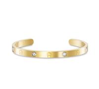 Philipp Plein Pulsera de mujer acero inoxidable IP oro $Nake Hexagon PJ7GA01BU