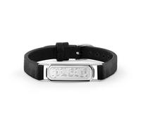 Philipp Plein Pulsera Hombre Acero Cuero Plata Gótico Día PJTEA02BU