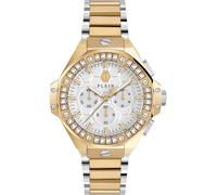 Philipp Plein Keleton Royal Plein - Reloj analógico (42 mm), diseño de plein, Dorado/Blanco/Bic - Pwpsa0324
