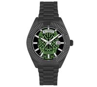 Philipp Plein Reloj analógico de Cuarzo para Hombre con Fecha Superlative Gent de Acero Inoxidable, Negro, Pulsera