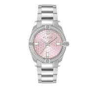 Philipp Plein Reloj analógico de Cuarzo para Mujer, Acero Inoxidable, Plata, OS, Philipp Plein Cadena con Icono de Plein