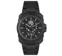 Philipp Plein Reloj analógico para Hombre de Cuarzo The $Kull King, Negro, Pulsera