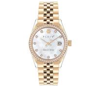 Philipp Plein Reloj analógico para mujer, Cuarzo, Fecha, Acero inoxidable, Dorado/Nácar, Moderno