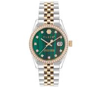 Philipp Plein Reloj de vestir para mujer PWYAA0523 Cuarzo Fecha Acero inoxidable Plata/Oro/Verde
