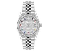 Philipp Plein Reloj analógico para Mujer, Cuarzo, Fecha, superlativo, Acero Inoxidable, Plateado/Colorido, Moderno