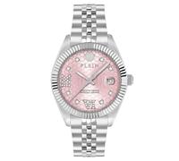 Philipp Plein Reloj analógico para mujer, cuarzo, fecha, superlativo, acero inoxidable, Plateado/Rosa-Pwyfa0125