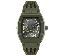 Philipp Plein Reloj de hombre The Skeleton ECOCERAMIC PWVBA0223 Automático, correa silicona verde