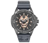 Philipp Plein Reloj Unisex analógico de Cuarzo The $Kull Silicona, Gun/Gun - Pwaaa2324, Correa