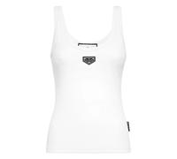 Philipp Plein - Rib Tanktop Placca - Tops - Mujer - Blanco - XL -