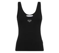 Philipp Plein - Rib Tanktop Placca - Tops - Mujer - Negro - L -
