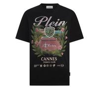 Philipp Plein - Round Neck T-Shirt Cannes Tennis Club - Tops - Hombre - Negro - 2XL -