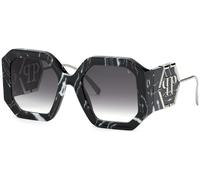 Philipp Plein Mujer SPP067 PLEIN DIVA 721 Gafas de sol Acetato la Habana Gris Geométrico Normal Sombreado
