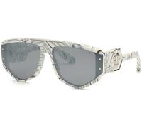 Philipp Plein Hombre SPP093M PLEIN EGO 9YLX Gafas de sol Acetato Marfil Gris Cuadrada Normale Espejo