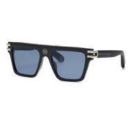 Philipp Plein Unisex SPP108V PLEIN ICON 703 Gafas de sol Acetato Negro Azul Cuadrada Normal