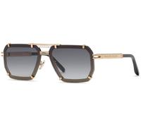 Philipp Plein Hombre SPP131 PLEIN LEGACY 301 Gafas de sol Metal Oro Fumar Geométrico Normal Sombreado