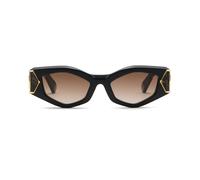 Philipp Plein Mujer SPP136M PLEIN HERA 700Y Gafas de sol Acetato Negro Marrón Geométrico Normal Sombreado