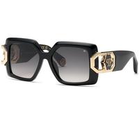 Philipp Plein Mujer SPP159 PLEIN HERA 700 Gafas de sol Acetato Negro Fumar Geométrico Normal Sombreado