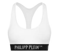 Philipp Plein - Sujetador Deportivo con Dobladillo de Pedrería - Underwear - Mujer - Blanco - S -