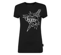 Philipp Plein - T-Shirt Pure Round Neck SS Strass Love - Tops - Mujer - Negro - S -