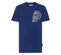 Philipp Plein- T-shirt Round Neck SS Paisley Skull- Tops- Hombre- Azul- M- T-shirt Round Neck SS Paisley Skull