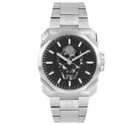 Philipp Plein The $Kull King - Reloj analógico de Cuarzo para Hombre, Plata, Pulsera
