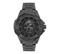 Philipp Plein The $Kull Reloj analógico de Cuarzo para Hombre, Acero Inoxidable, Negro, Pulsera