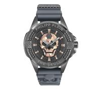 Philipp Plein Unisex Reloj Analógico Cuarzo THE $KULL PWAAA2324 Silicona Negra