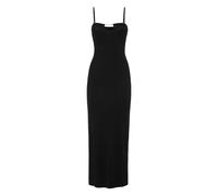Philipp Plein - Vestido Midi de Punto Canalé Recto - Dresses - Mujer - Negro - XS -