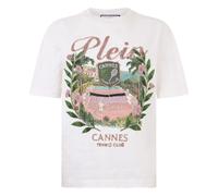 Philipp Plein - Washed Fit T-Shirt Cannes Tennis Club - Tops - Mujer - Blanco - S -