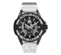 Philipp Plein The $Kull - Reloj de Pulsera analógico para Hombre, Cuarzo, Fibra de Carbono, Negro/Blanco - Pwaaa1822, Carreras (Deporte, Carreras inspiradas)