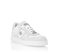 Philipp Plein - Nubuck Low Top Sneakers Cocco - Shoes - Hombre - Blanco - 44 EU -