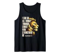 Philippians 4:13 Religious Lion Strengthens Christian Camiseta sin Mangas