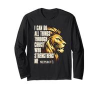 Philippians 4:13 Religious Lion Strengthens Christian Manga Larga