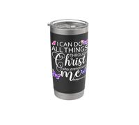 Philippians 413 I Can Do All Things Through Christ Christian Vaso térmico de acero inoxidable de doble pared