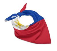 Philippines Flag Imitated Silk Neck Scarf Multi-Purpose Head Hair Wrap Wrist Handkerchief Bag Decor Kerchief For Daily Wear(18"x18")