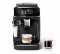 PHILIPS 2300 Cafetera Superautomática LatteGo, 4 bebidas, Negro Mate | Cafetera espresso, molinillo cerámico, SilentBrew 40% más silencioso, pantalla táctil, espumador de leche LatteGo (EP2330/10)