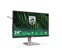 Philips 24B2G5200 - Monitor Full HD de 24 Pulgadas, Ajustable en Altura, Altavoces, Adaptive Sync (1920x1080, 75 Hz, 1x D-Sub, 1x HDMI 1.4, 1x DisplayPort 1.2, USB Hub) Oscuro/Gris