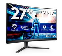 Philips 27M2C5500W Monitor 27 Pulgadas QHD Curvo, 240Hz, Fast VA, 0.5 ms MPRT, Adaptive Sync., HDR400, FreeSync Premium Pro, Altura Ajustable (2560x1440, 2X HDMI 2.0, DP 2X 1.4, USB-Hub), Gris Oscuro
